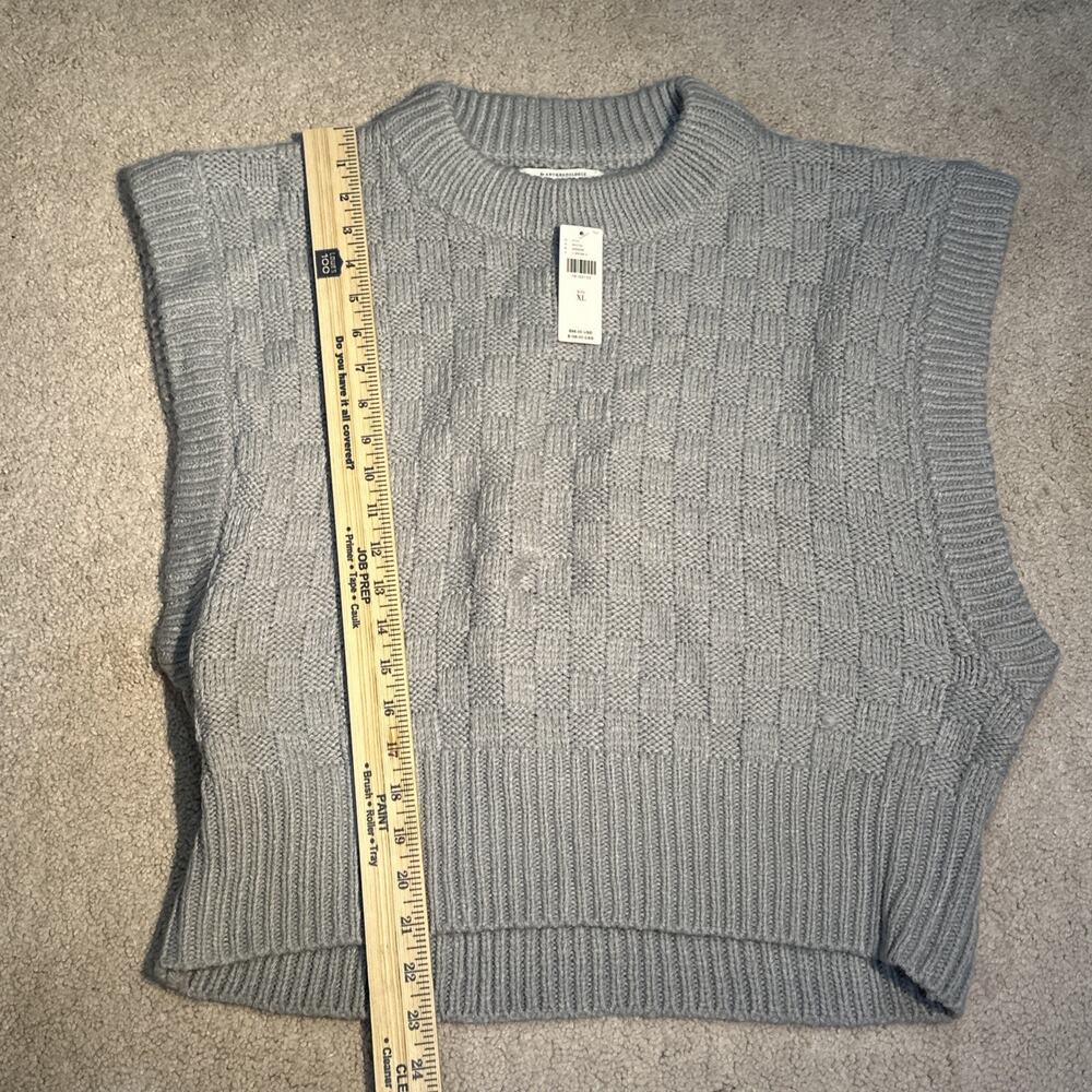 NWT ANTHROPOLOGIE Sweater Vest Women's XL Gray Sleeveless Boho Preppy Layering - Picture 10 of 13